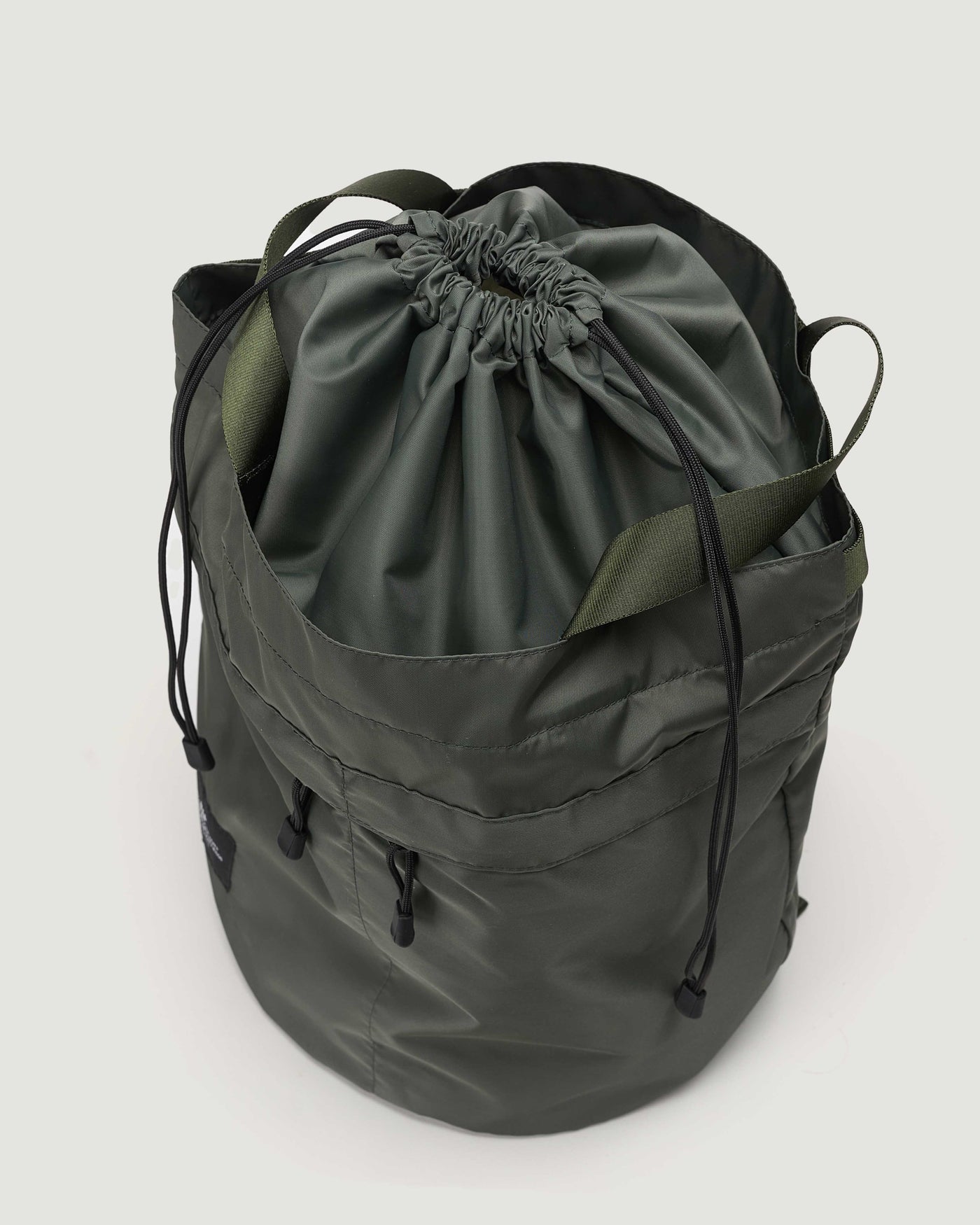 Bucket Backpack Nylon Twill Khaki Green