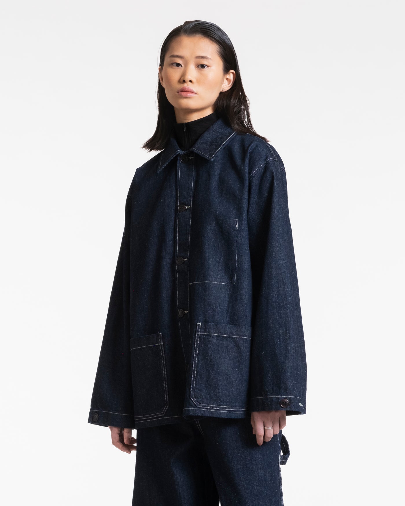 G.o.D Coach Jacket Hemp Denim Indigo