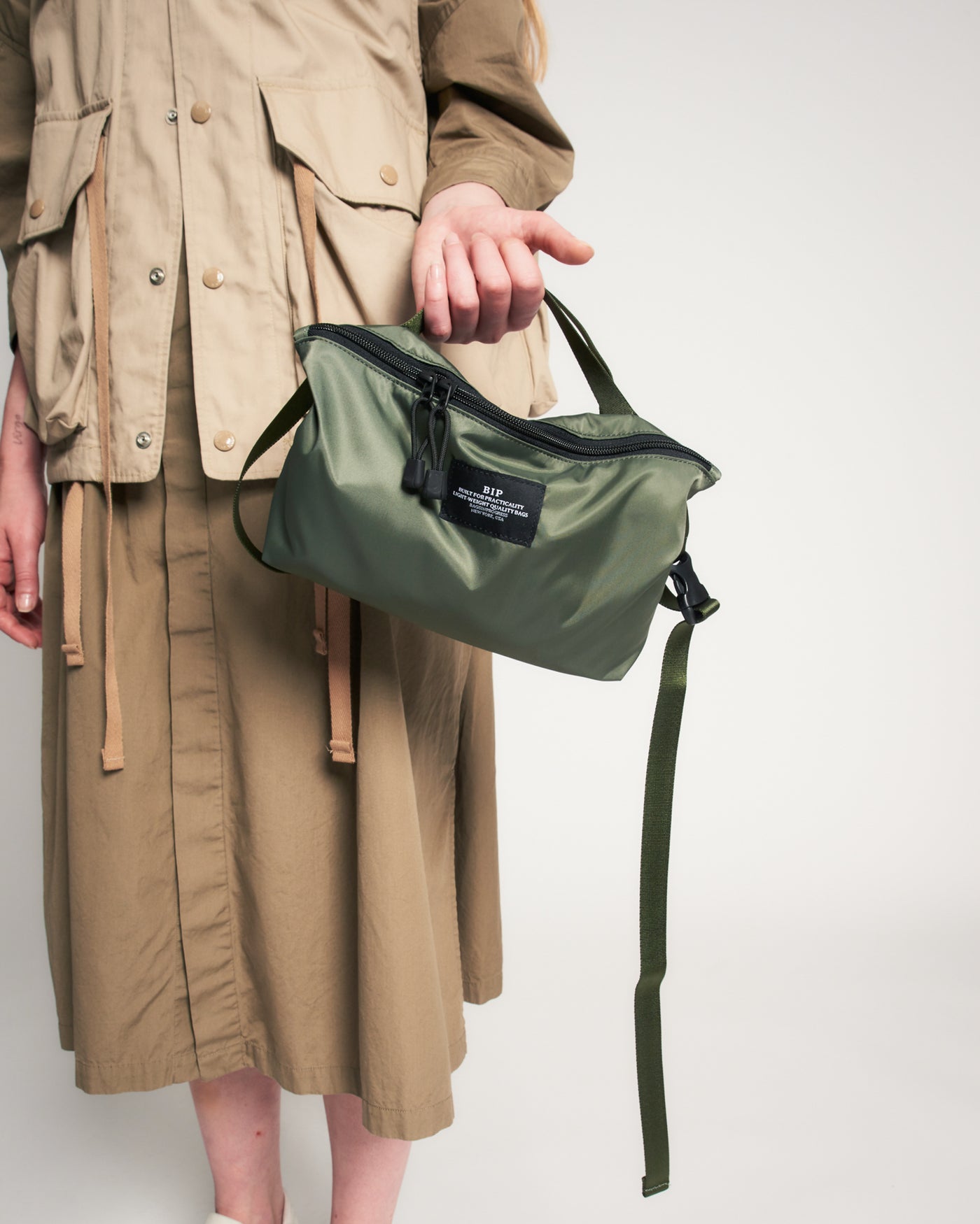 Fannypack Crossbody Nylon Twill Khaki Green