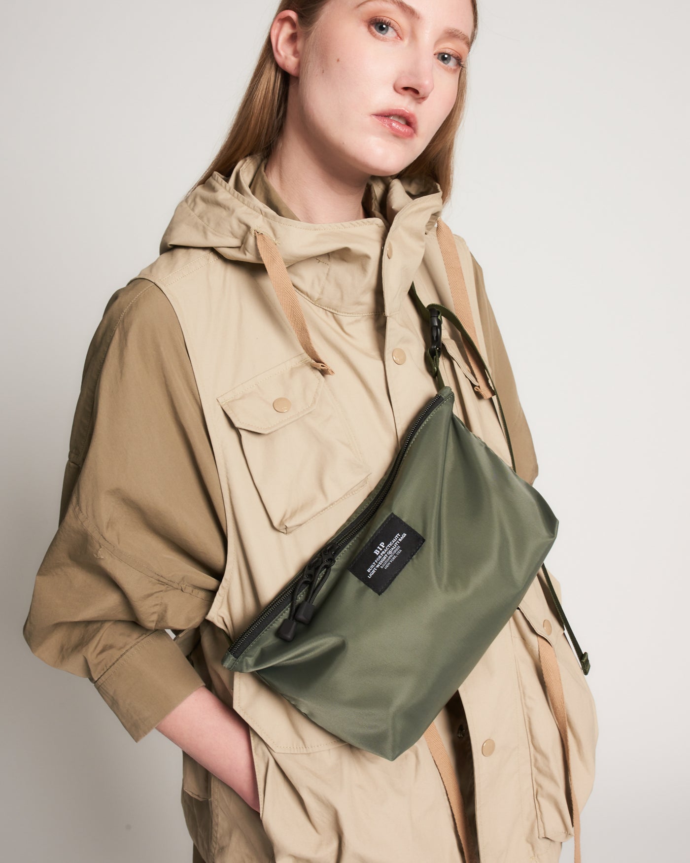 Fannypack Crossbody Nylon Twill Khaki Green