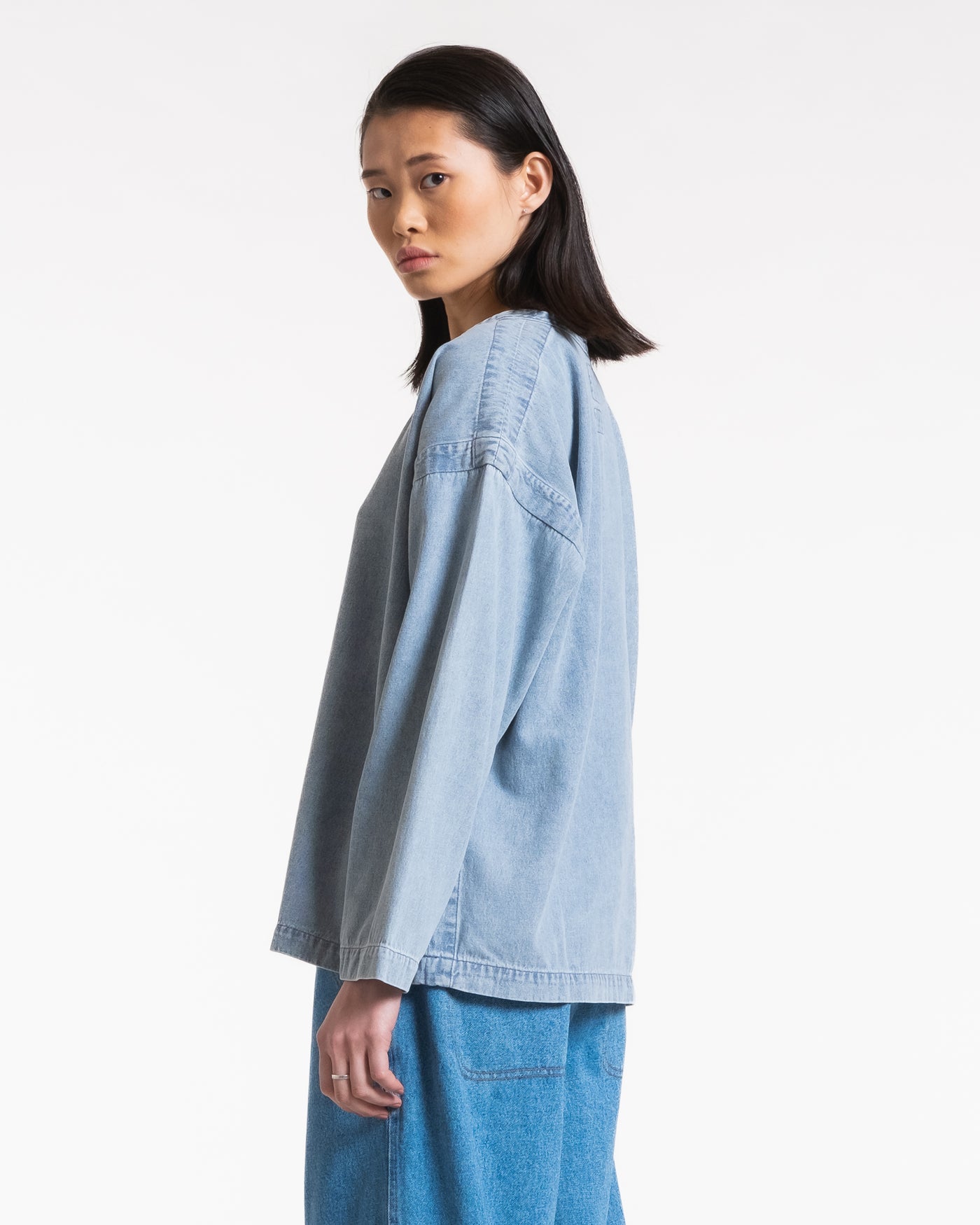 G.o.D Gardener Smock Flannel Denim Blue