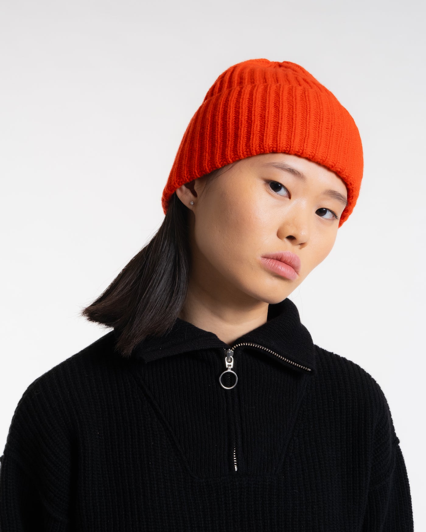 Wool Cashmere Beanie Orange