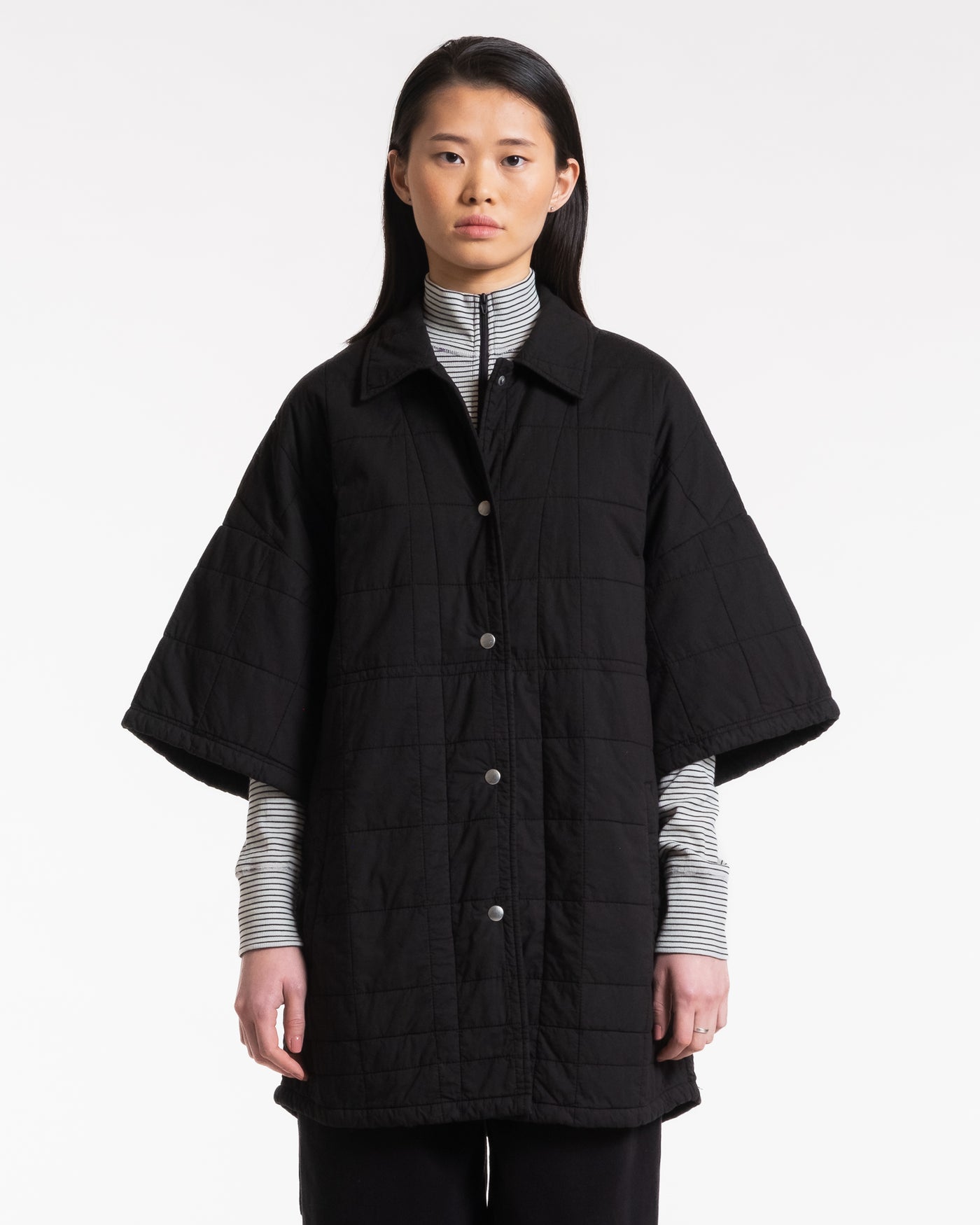 Kyoto Overshirt Cotton Quilt Black