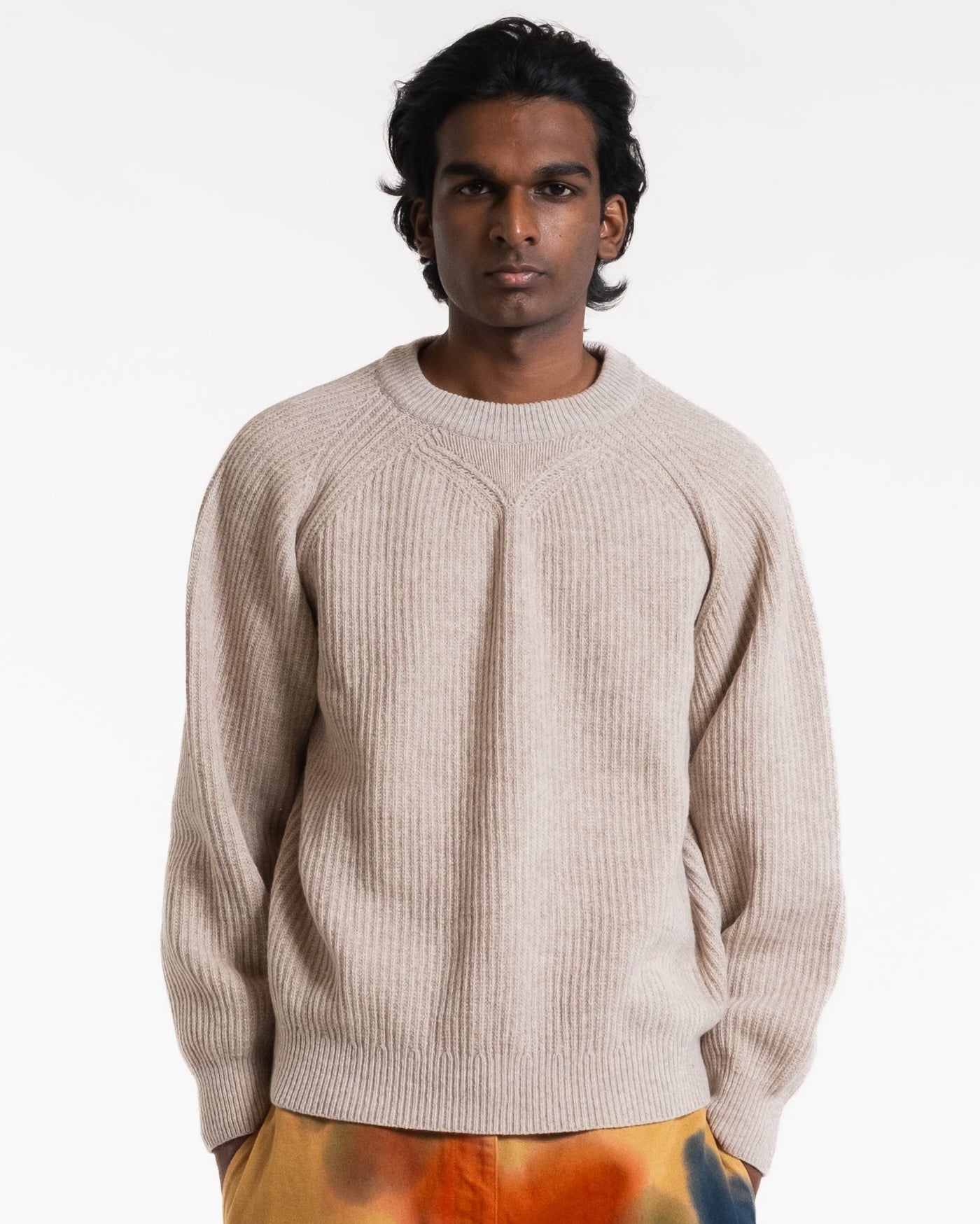 Crew Neck Sweater Yarn Delta Oatmeal