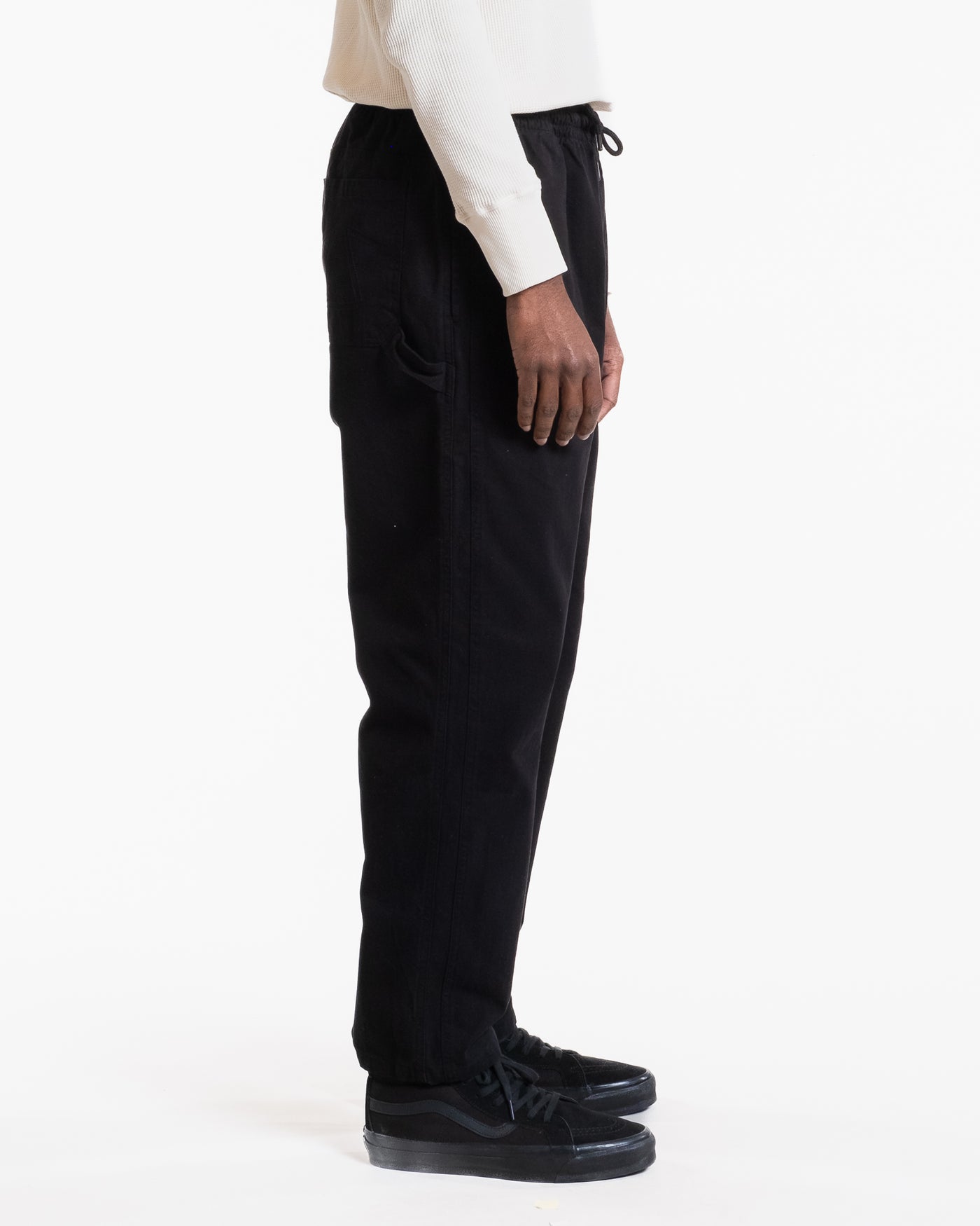 Gonz Pants Herringbone Cotton Black