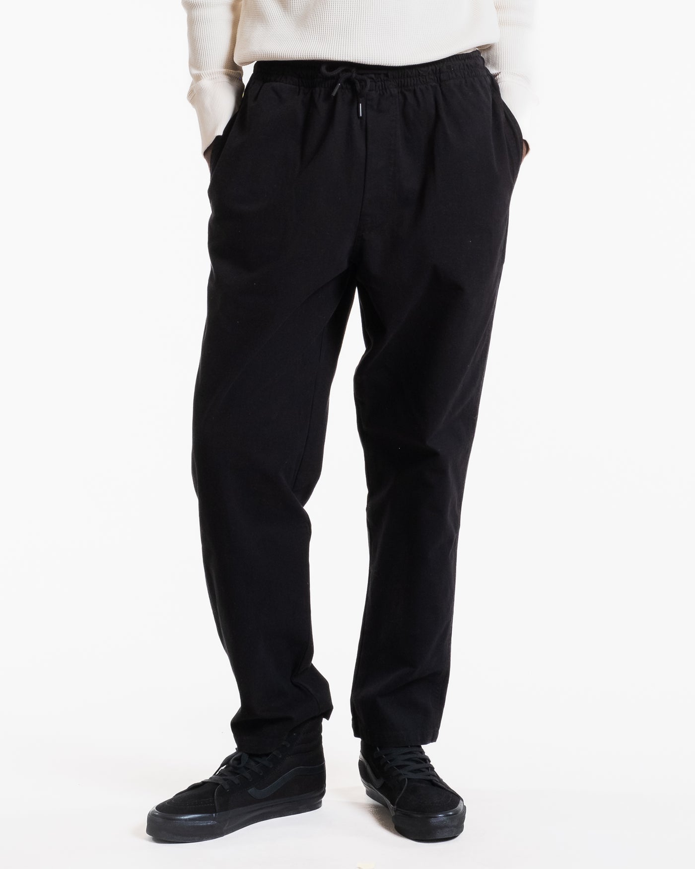 Gonz Pants Herringbone Cotton Black