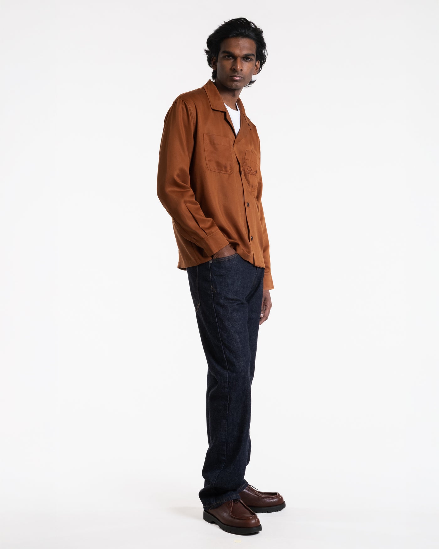 Havana Shirt Tencel Twill Brown