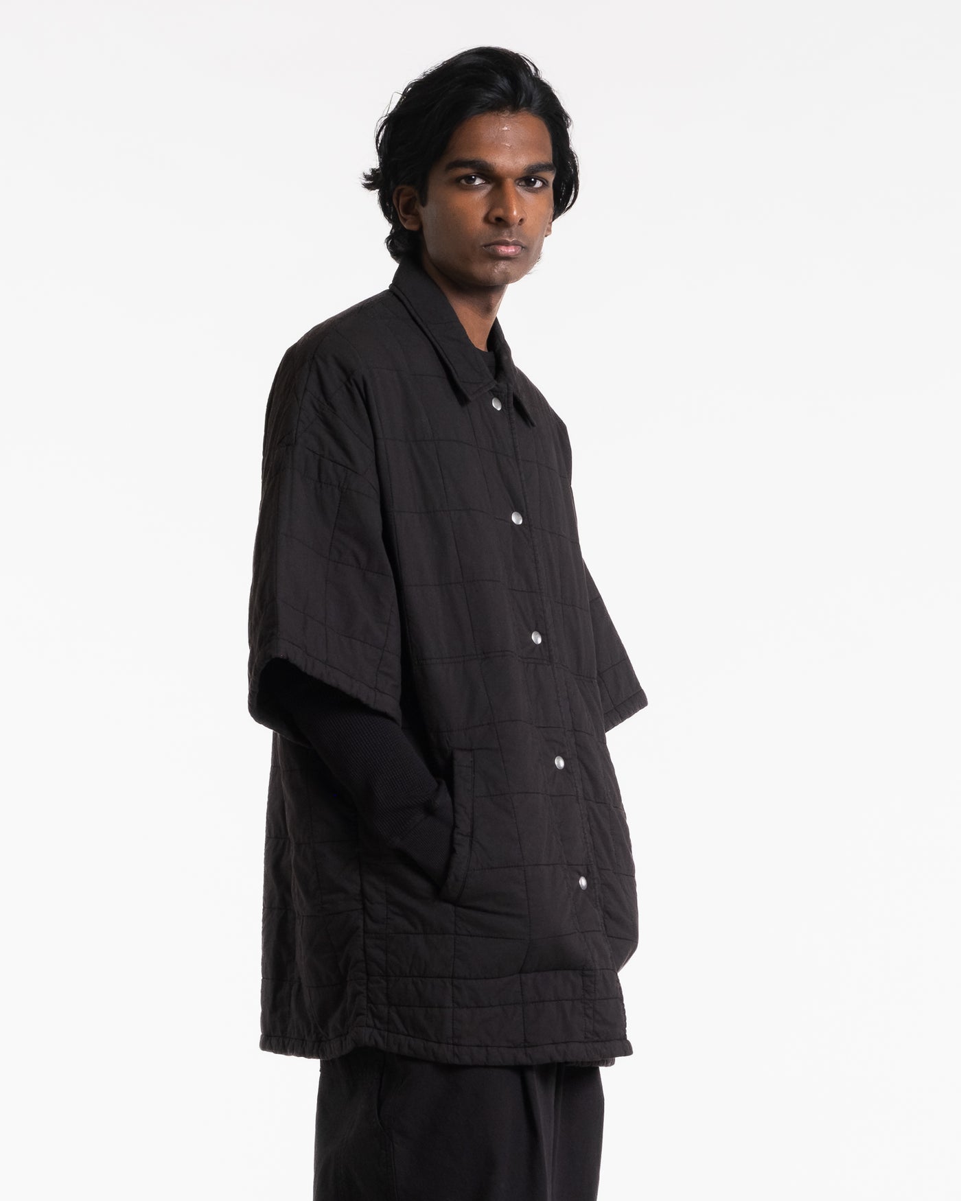 Kyoto Overshirt Cotton Quilt Black