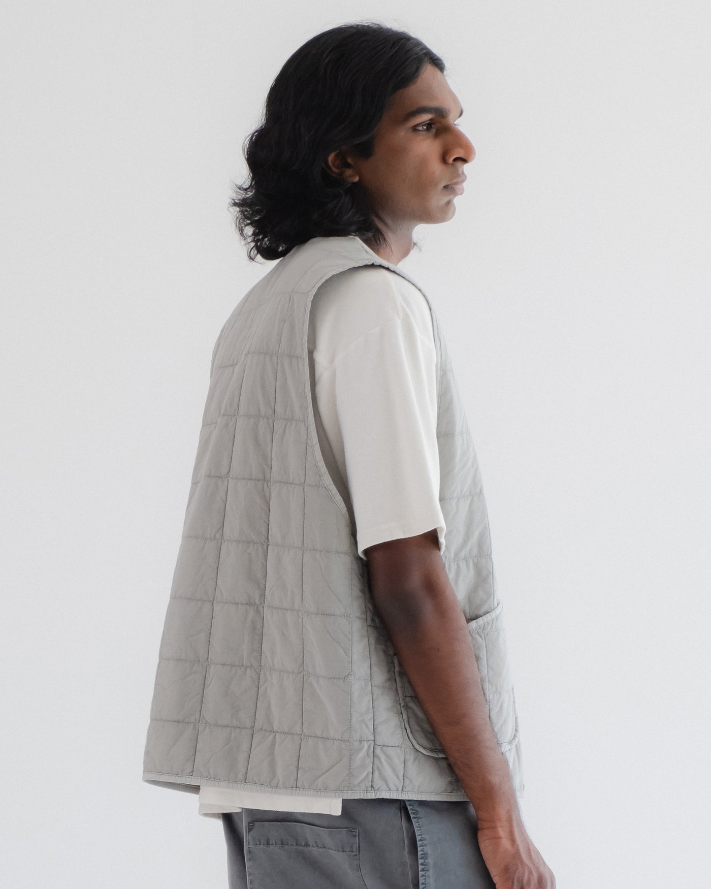 Battery Vest Cotton Quilt Oyster