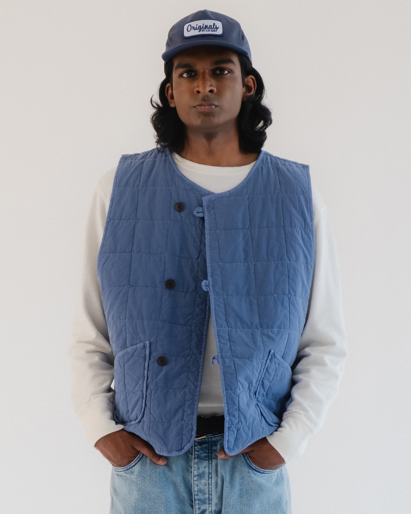 Battery Vest Cotton Quilt Infinity Blue