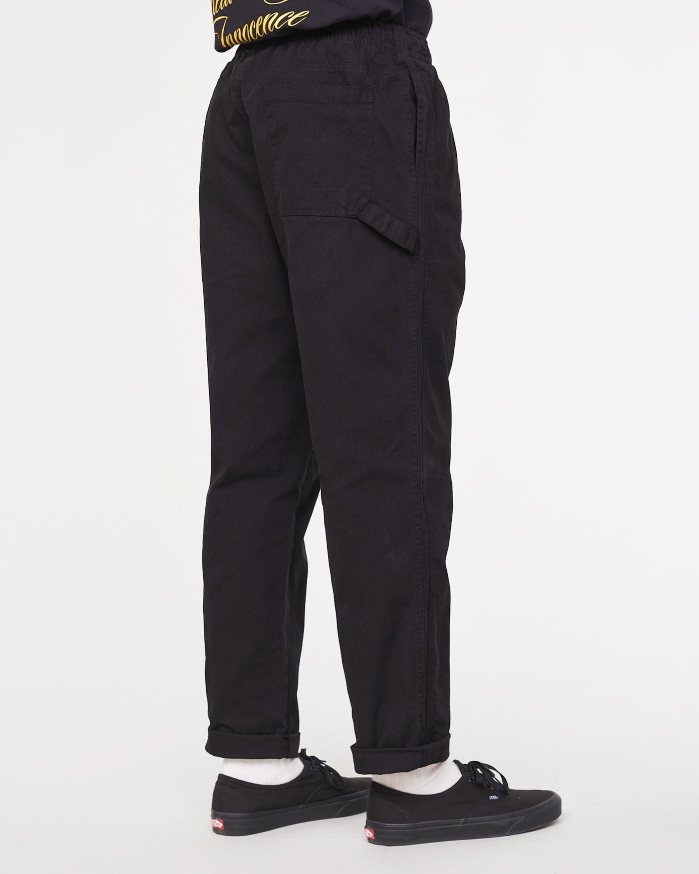 Gonz Pants Herringbone Cotton Black