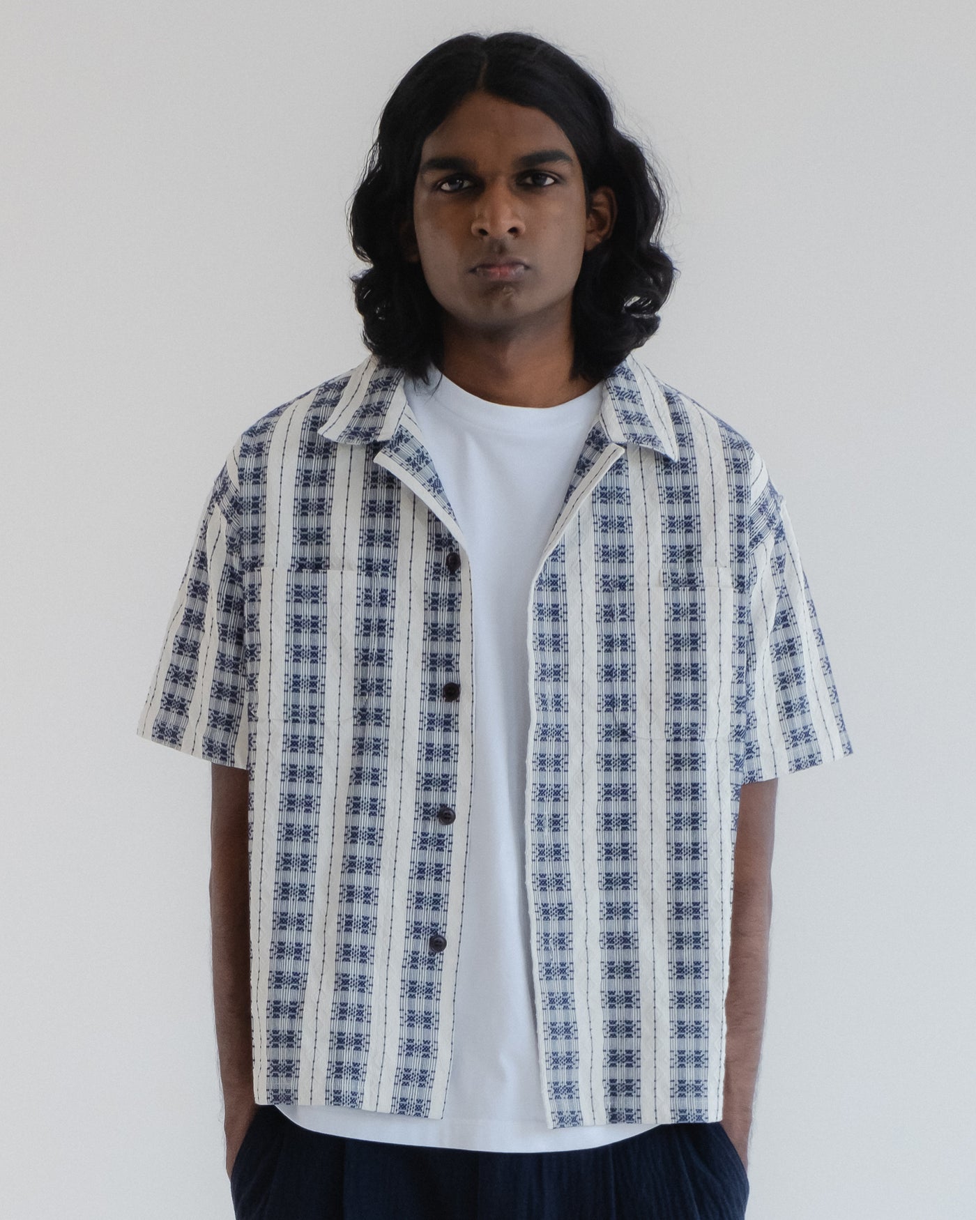 Aloha Shirt Beldi Jacquard Off White/Navy