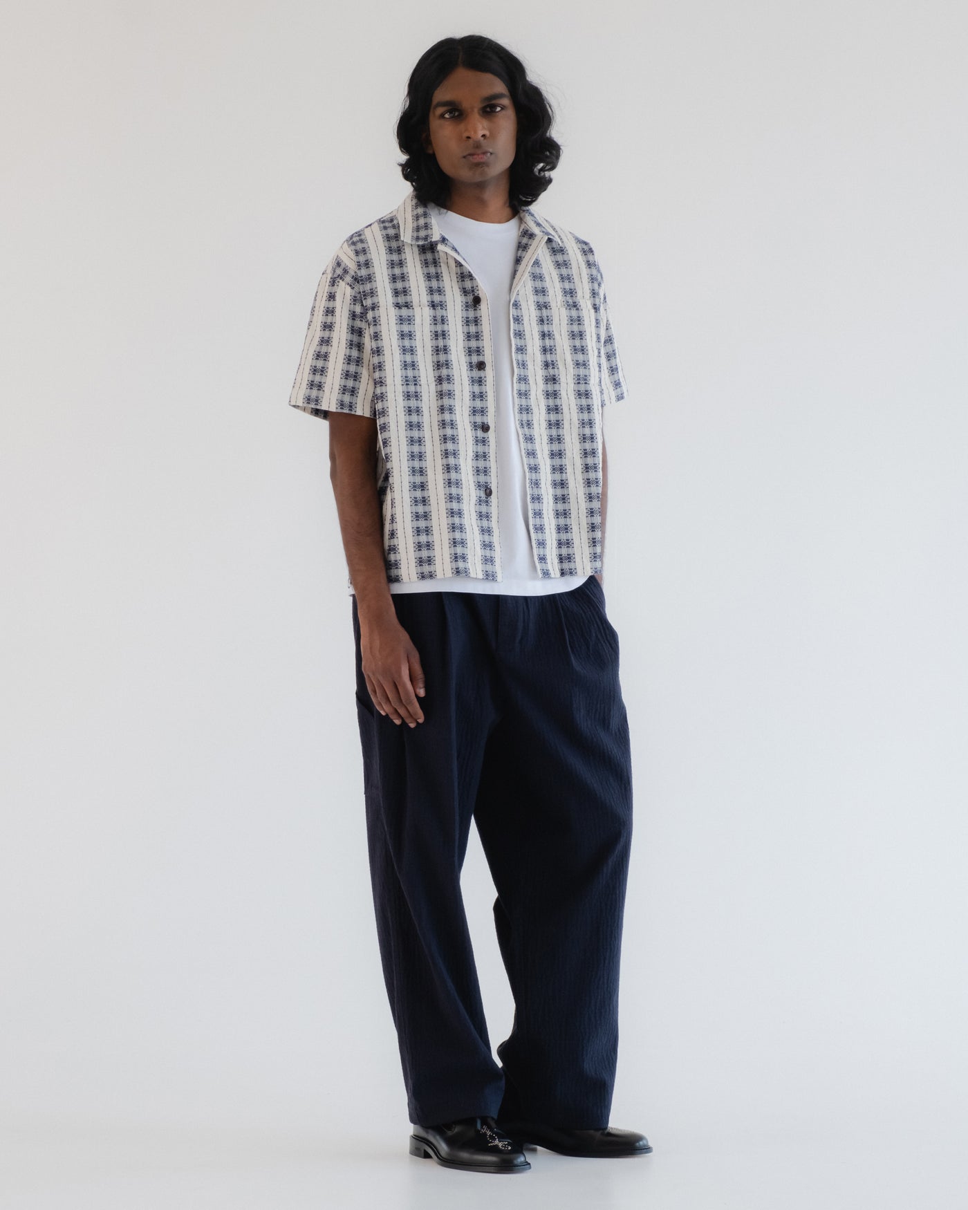 Aloha Shirt Beldi Jacquard Off White/Navy