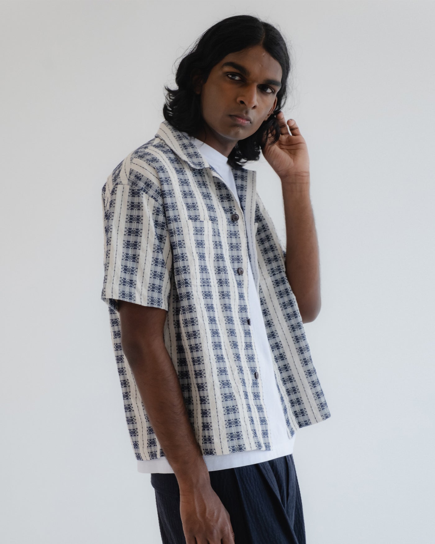 Aloha Shirt Beldi Jacquard Off White/Navy