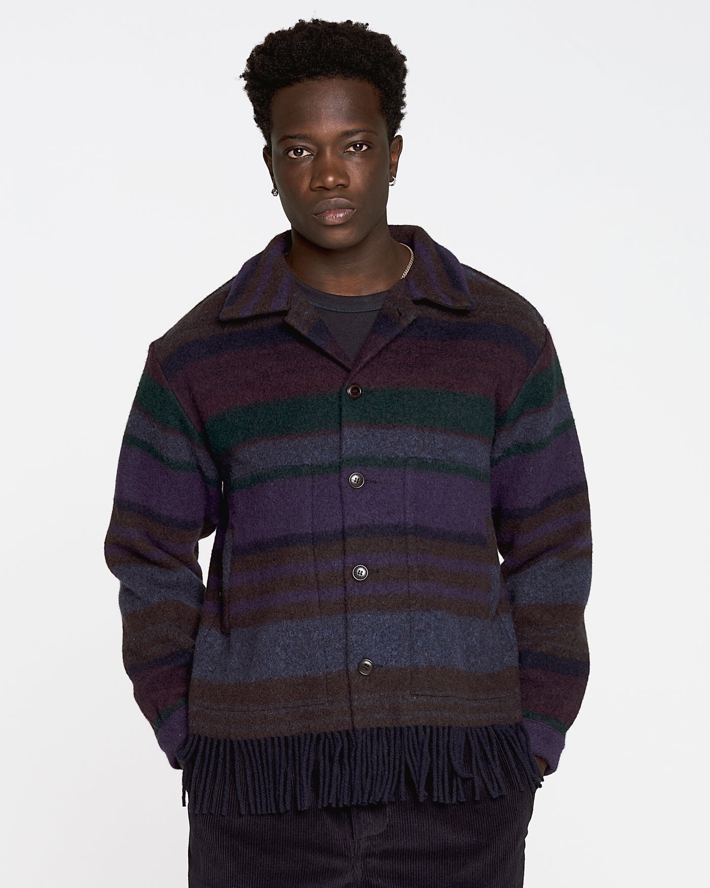 Marina Shirt Blanket Wool Dark Brown/Multi