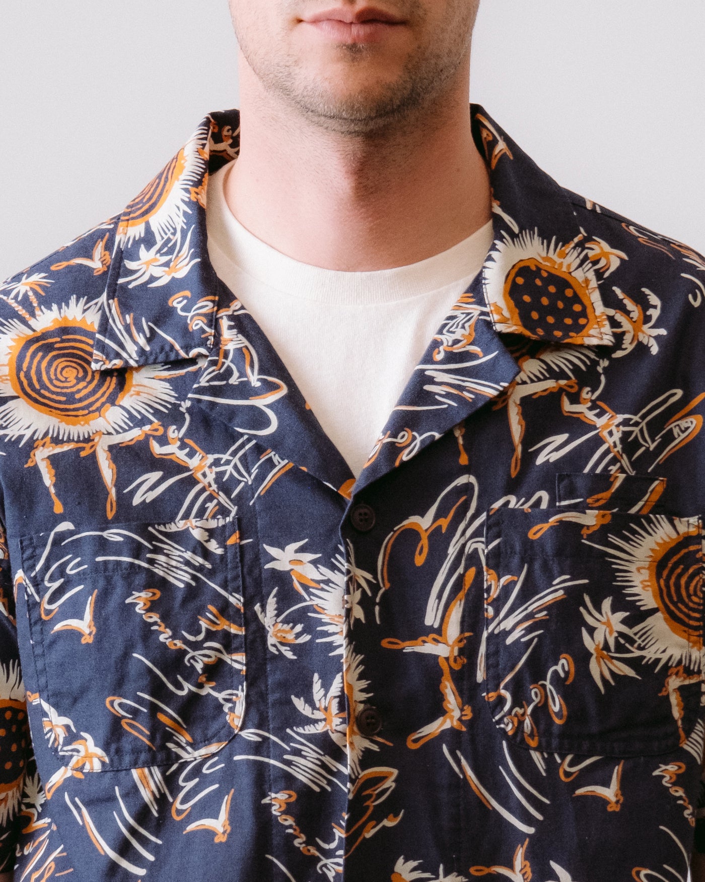 Aloha Shirt Casa Print Navy