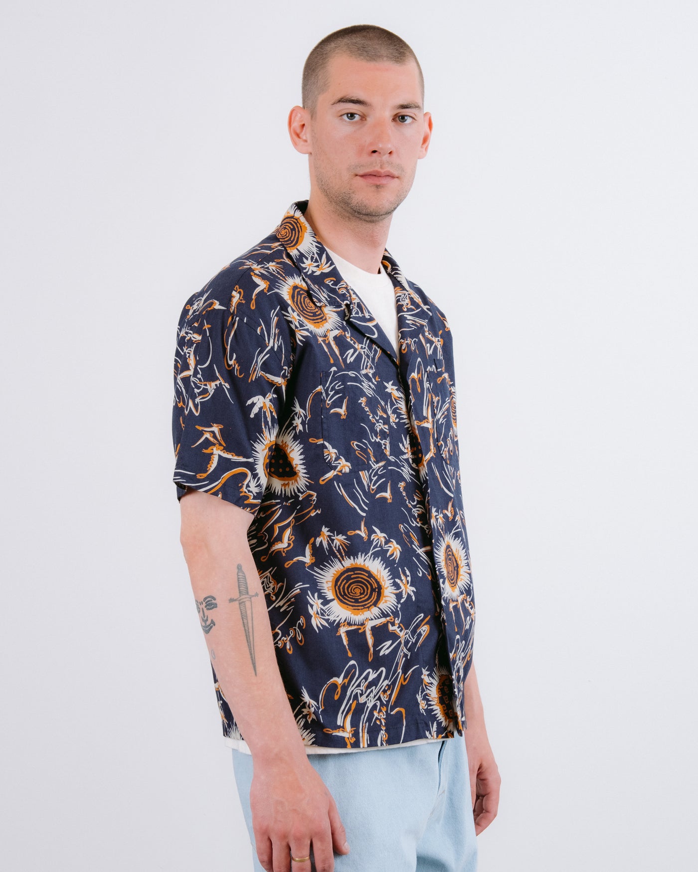 Aloha Shirt Casa Print Navy