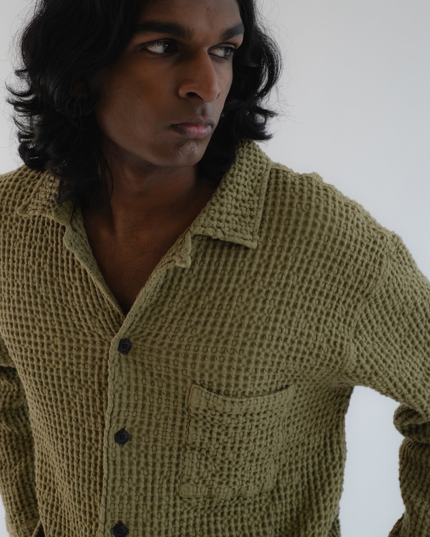 Cabana Shirt Chickpea Cotton Cedar