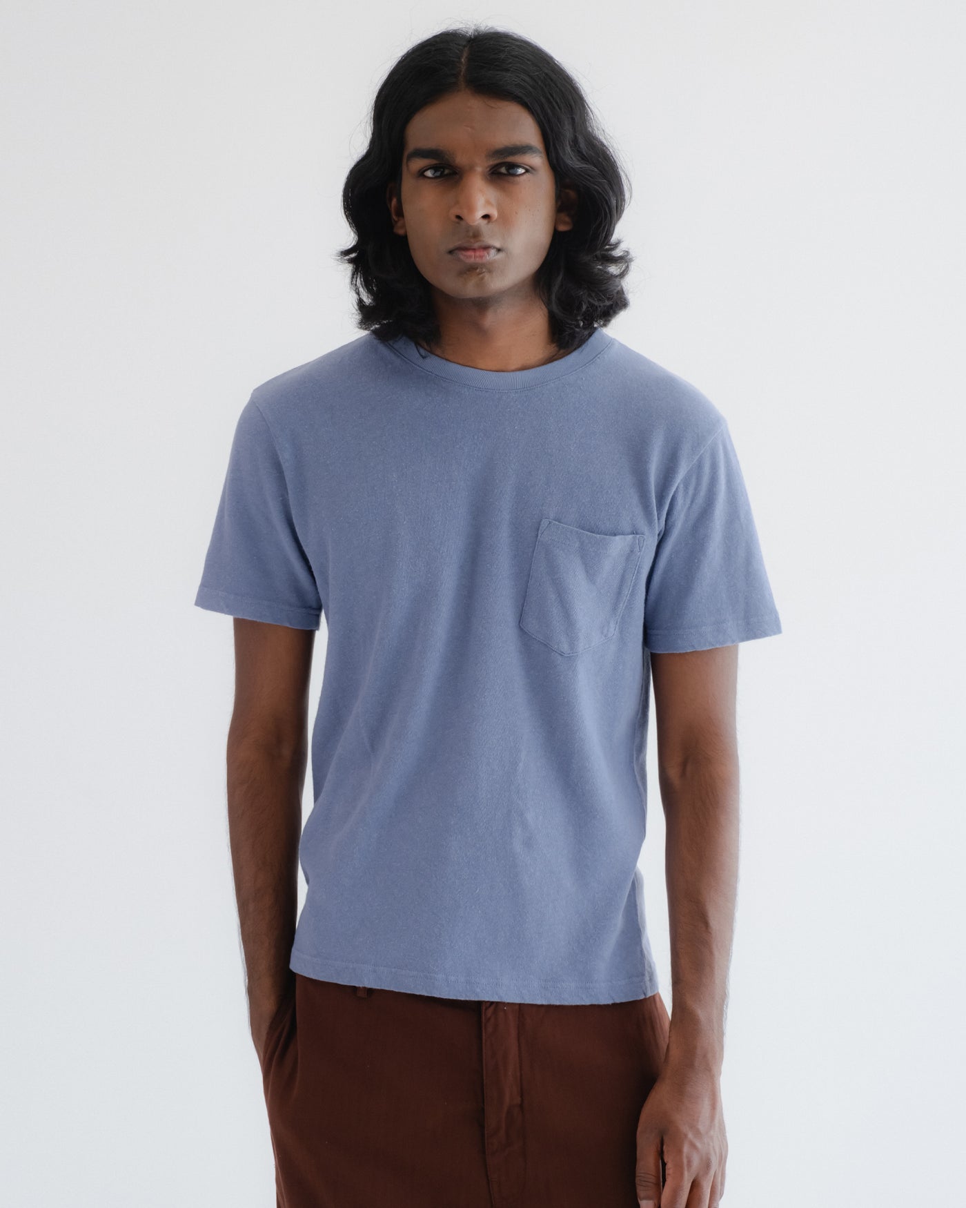 Pocket T Cotton Hemp Riviera Blue