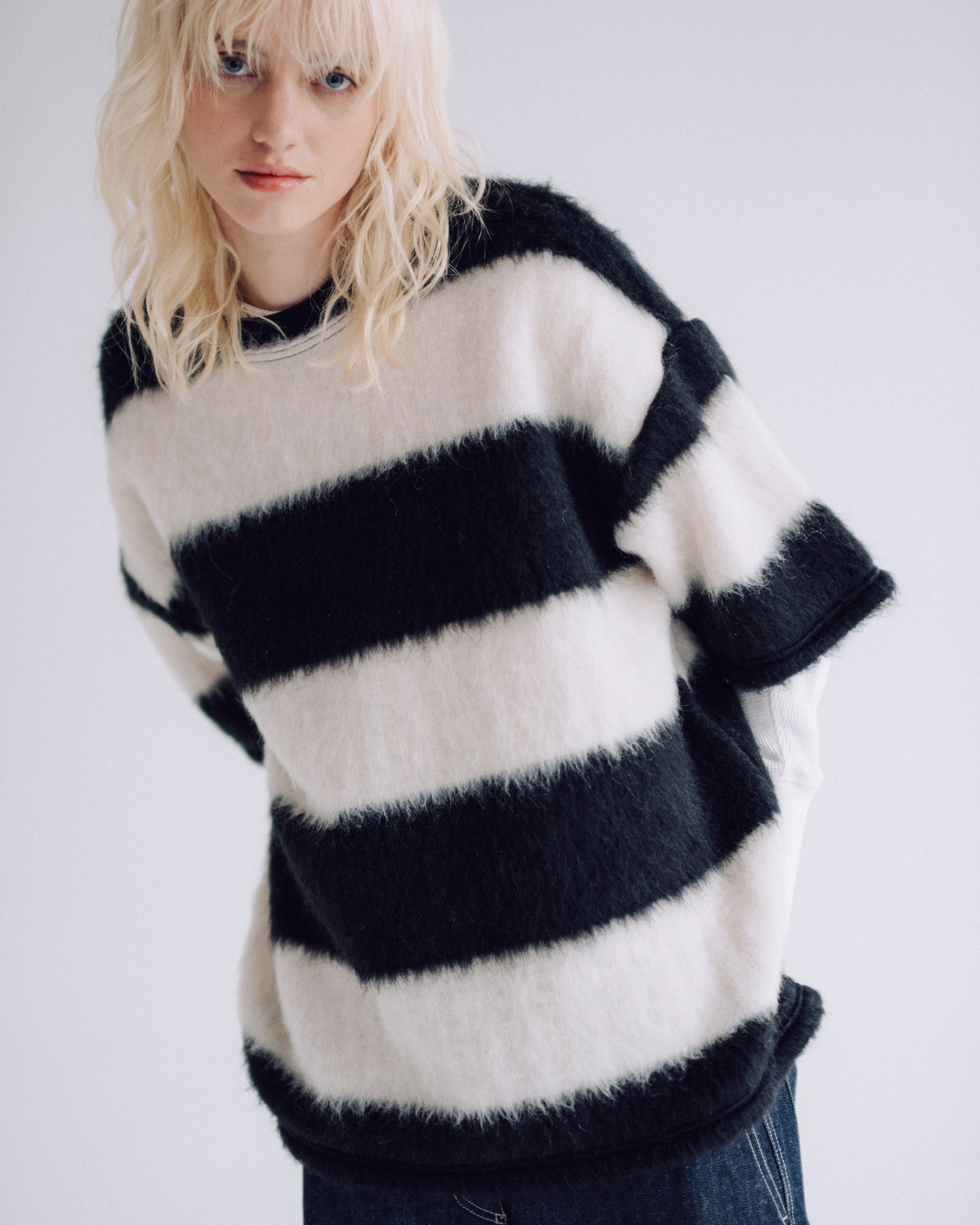 Big T Mohair Stripes Black/White