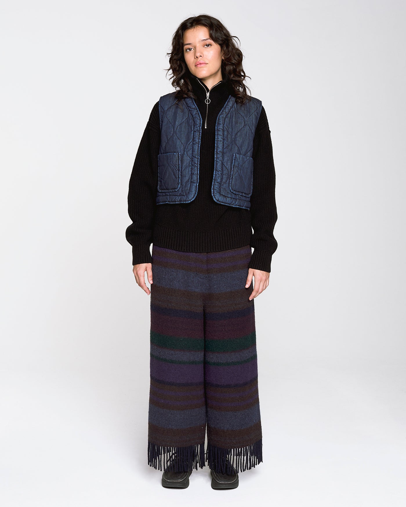 G.o.D Madonna Pants Blanket Wool Dark Brown/Multi