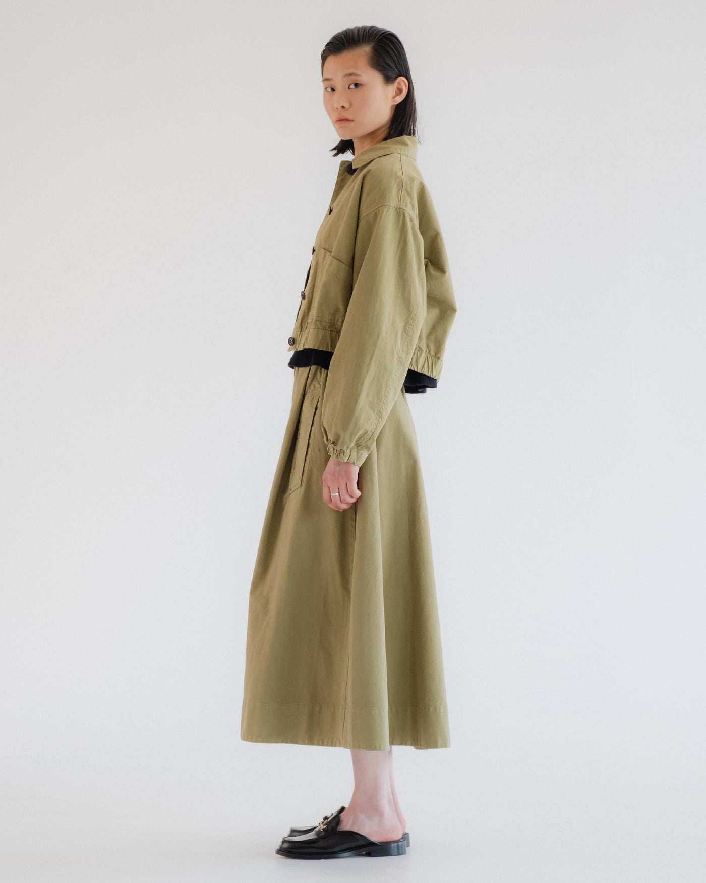 G.o.D Meadow Skirt Cotton Linen Cedar