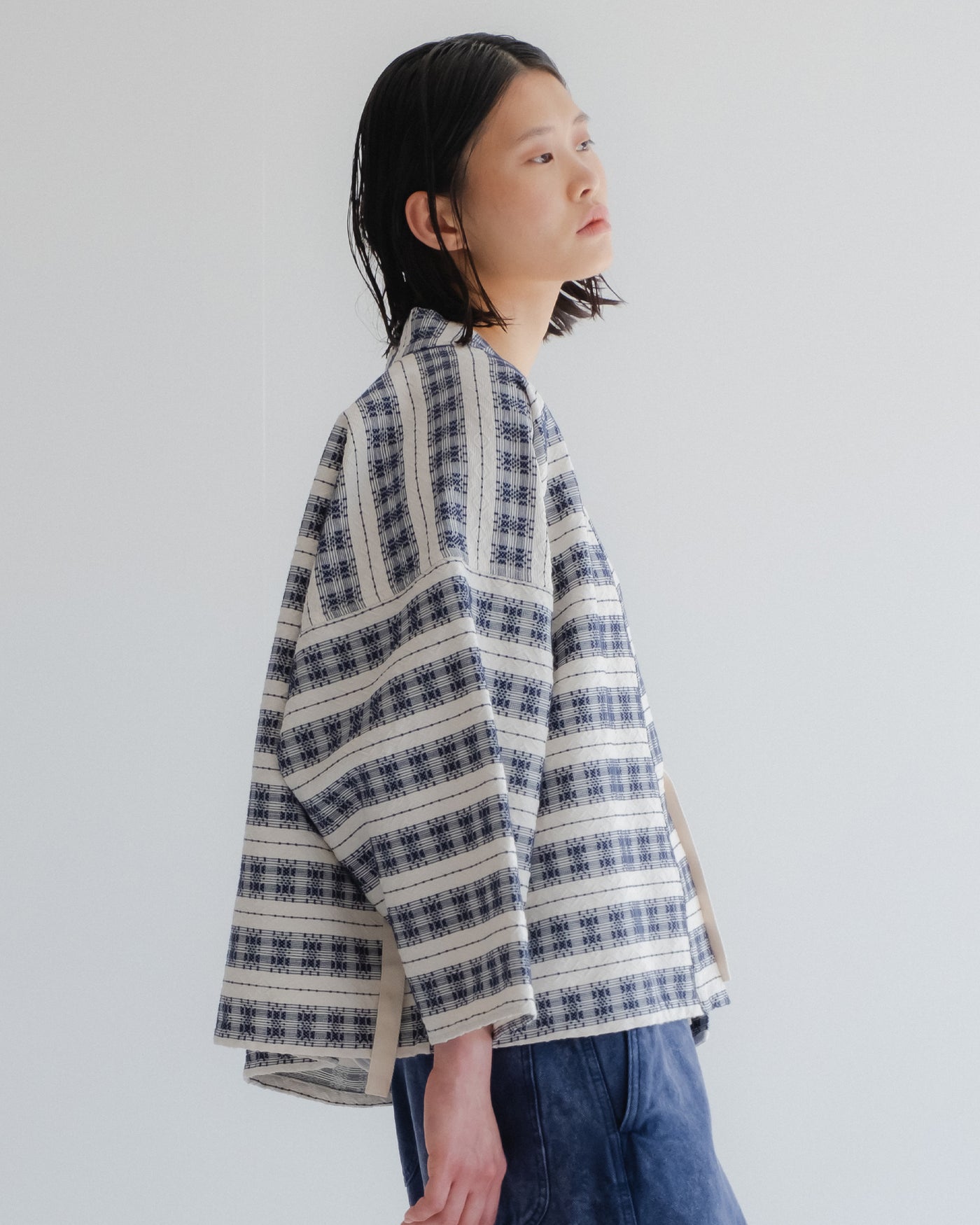 G.o.D Kimono Beldi Jacquard Off White / Blue