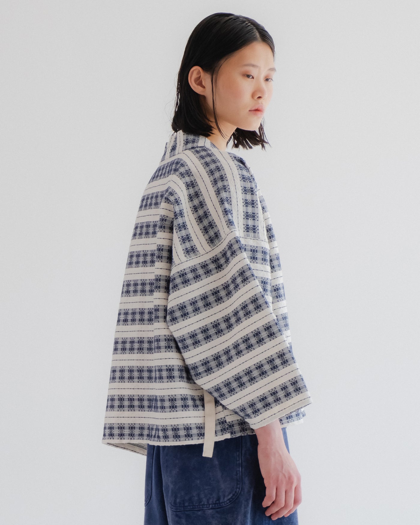 G.o.D Kimono Beldi Jacquard Off White / Blue