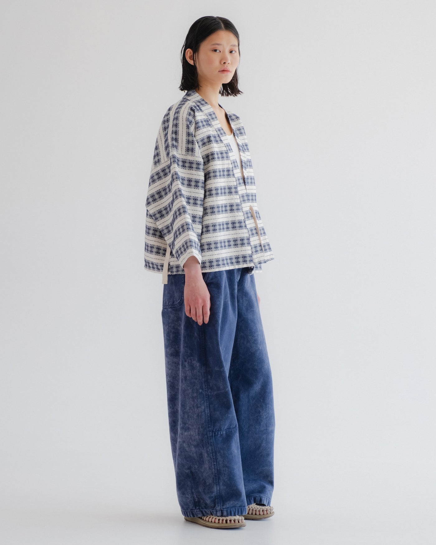 G.o.D Kimono Beldi Jacquard Off White / Blue