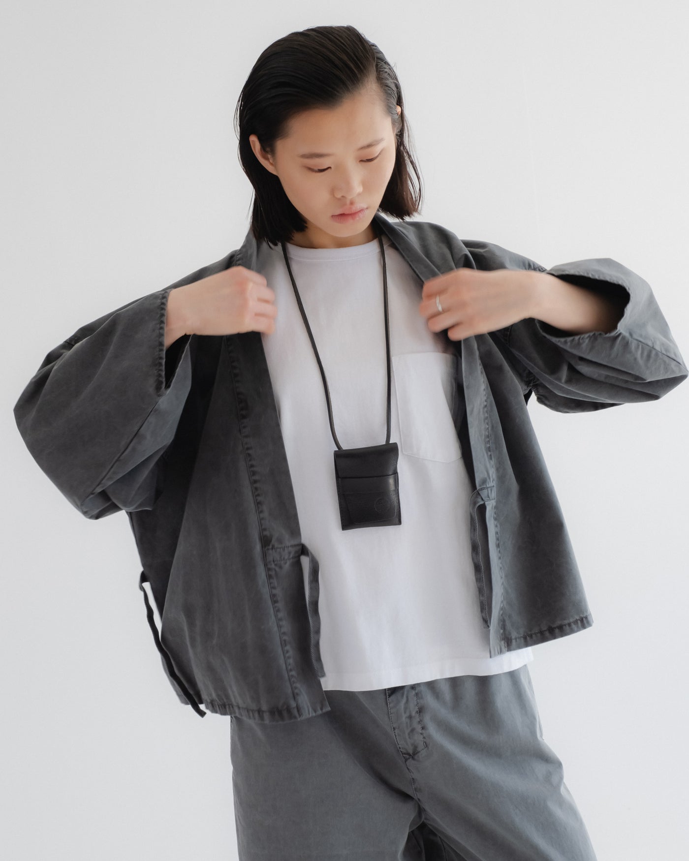 G.o.D Kimono Fine Broken Twill Asphalt