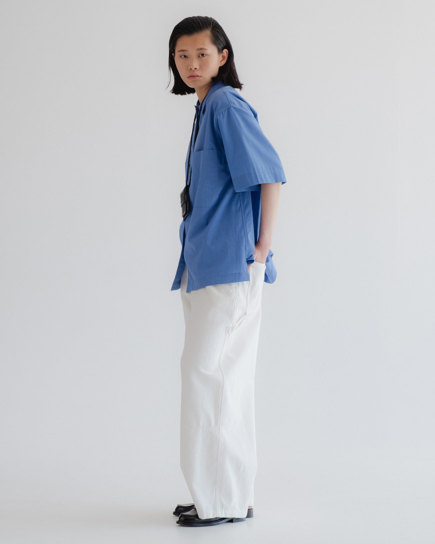 Okinawa Shirt Blue Sea Cotton Blue