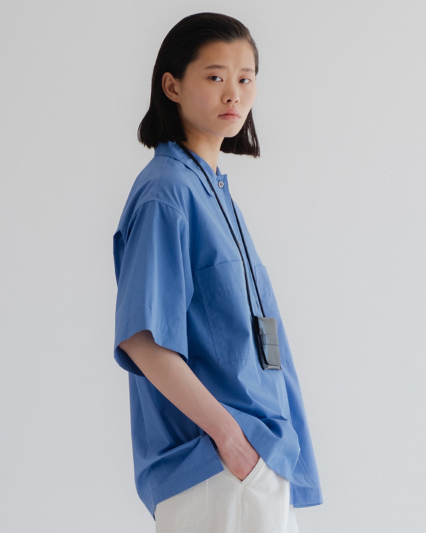 Okinawa Shirt Blue Sea Cotton Blue