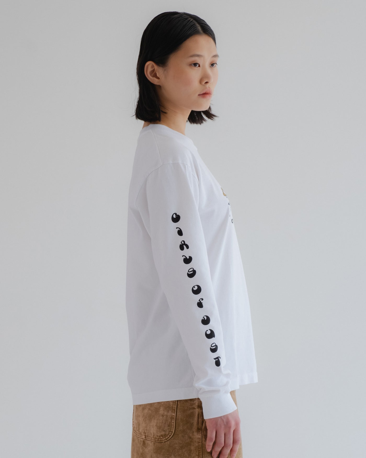 G.o.D Mushroom Long Sleeve T Basic Jersey White