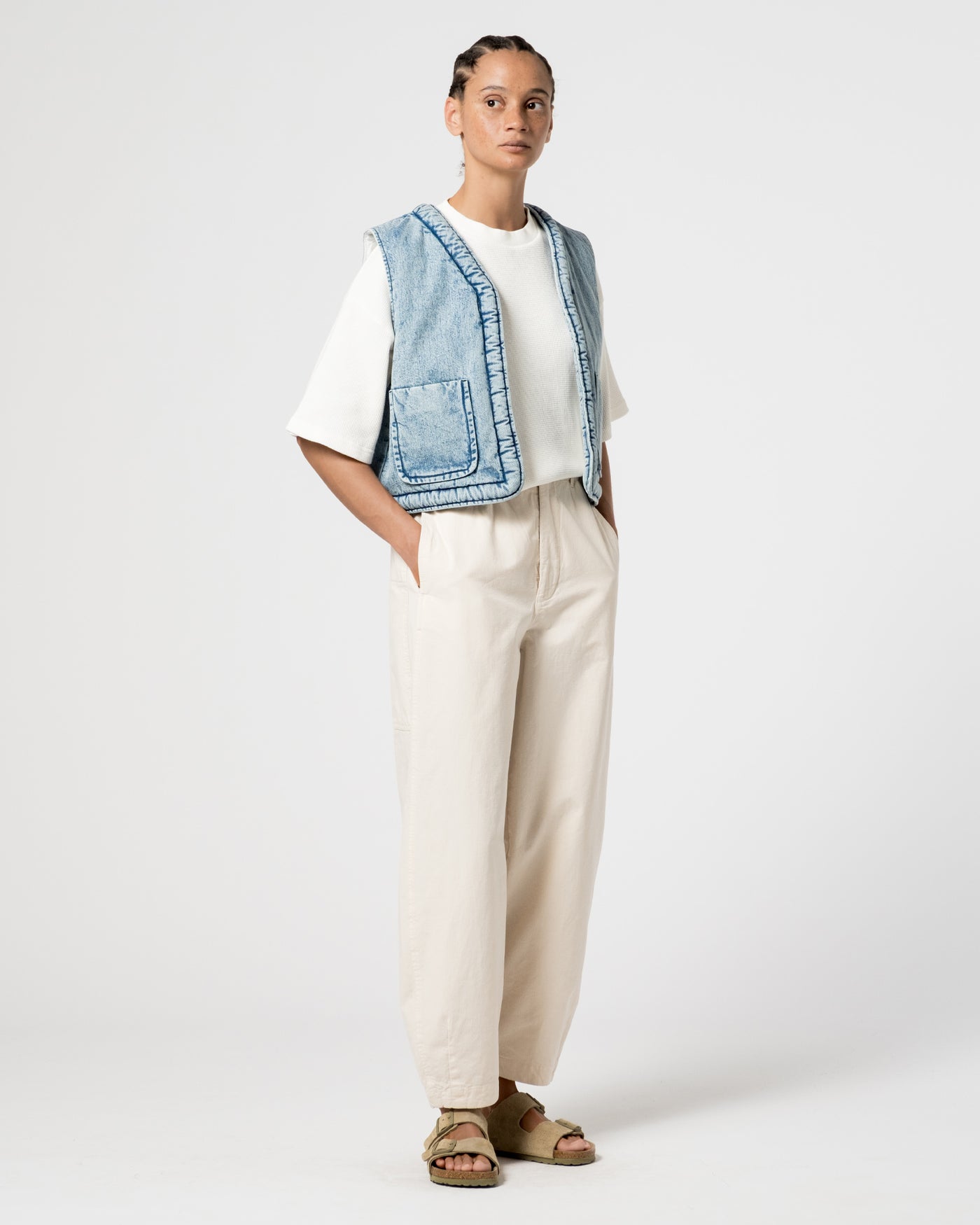 G.o.D Tsuki Vest Salt Lake Denim Blue