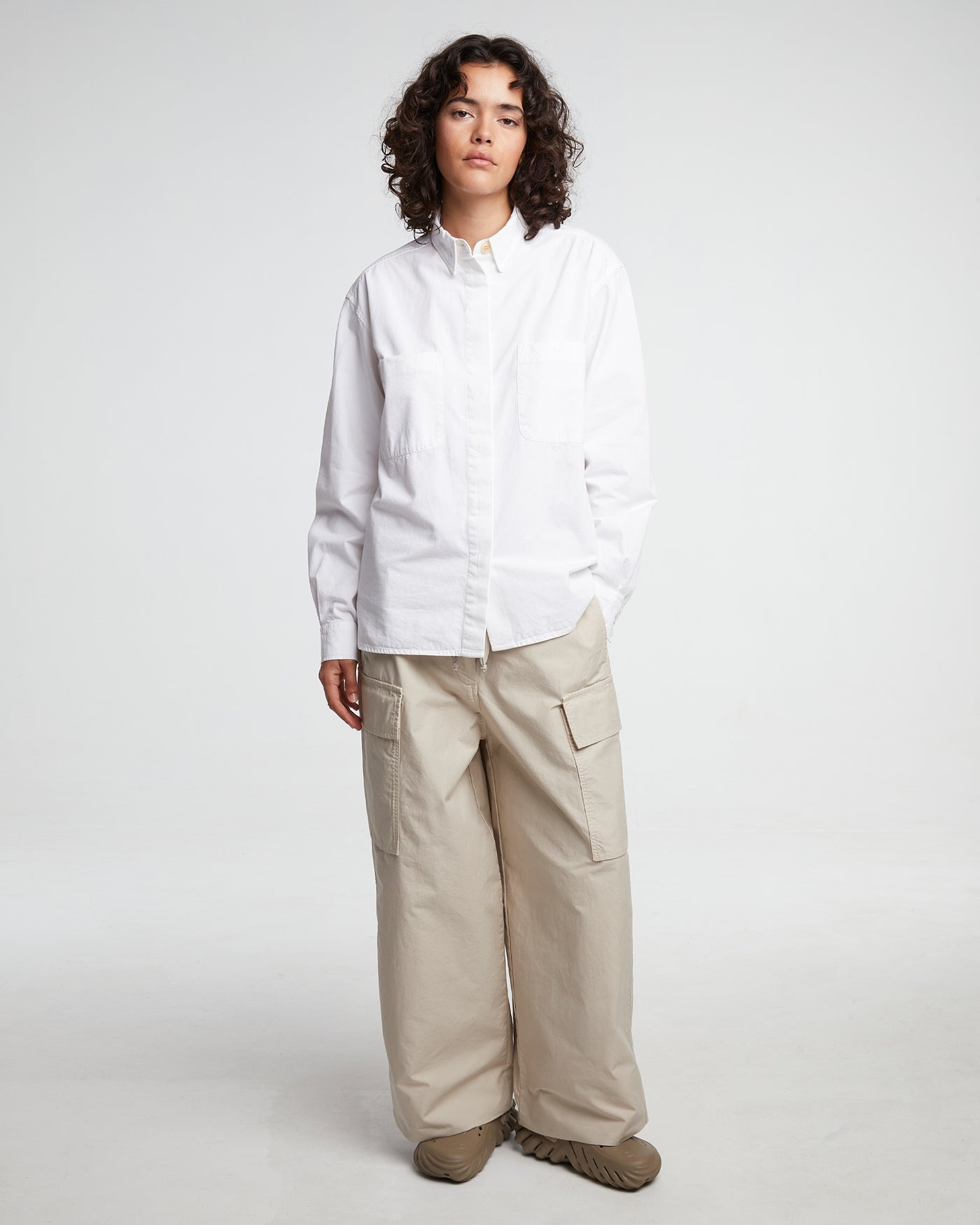 G.o.D Noguchi Shirt Light Cotton Drill White