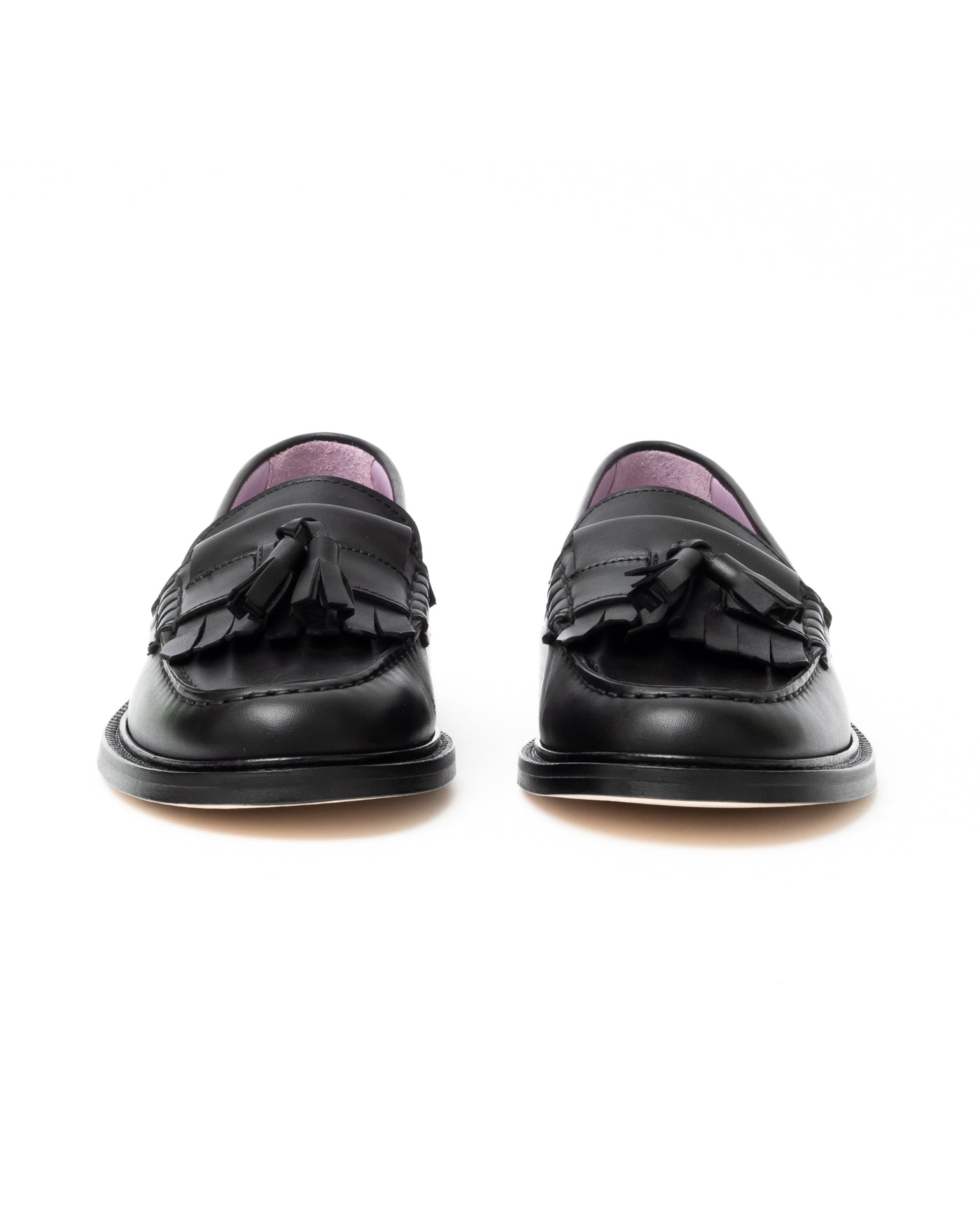 Vinny's Yuppee Tassel Loafer Black Crust Leather